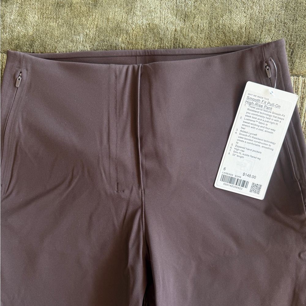 Lululemon Smooth Fit Pull-On Pants in Brown NWT